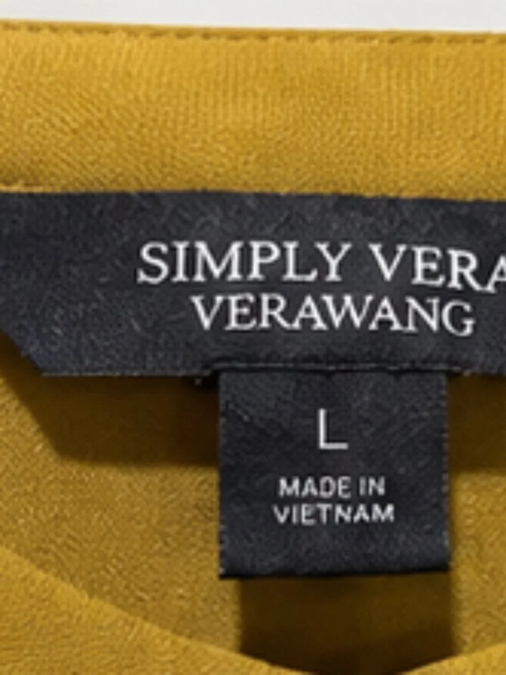Simply Vera Vera Wang NWT Olive Mustard Blouse Size Large Pocket Career Top